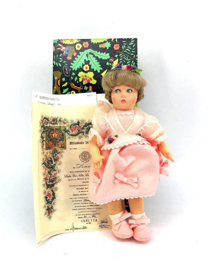 LENCI DOLL “LORETTA” 1984 ORIGINAL BOX, CERT OF AUTH HAND PAINTED