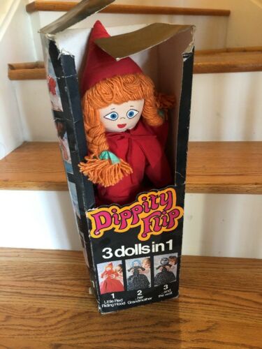 Vintage 70s Dippity Flip Little Red Riding Hood 3 Dolls In 1, 1976 gma wolf girl