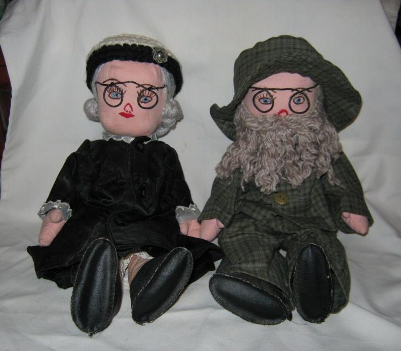 Vintage Dolls Grandma & Grandpa Handmade 1960s #3150