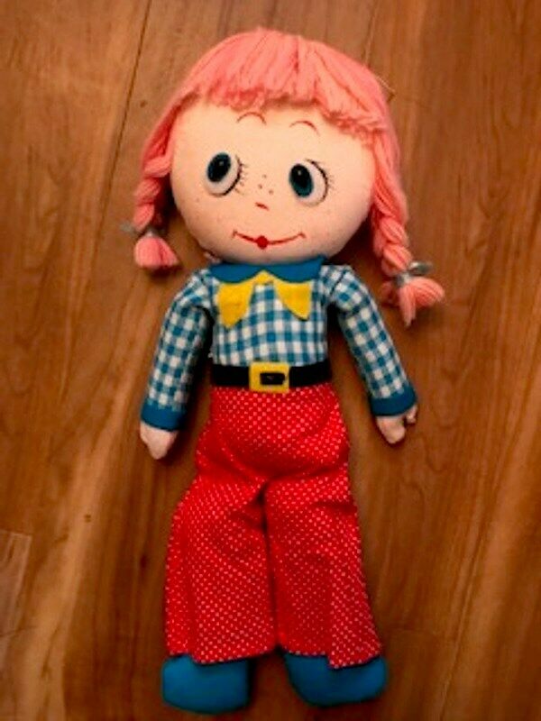 Vintage 1971 Holiday Fair Mood Doll. Happy and Sad Face Cloth Doll.