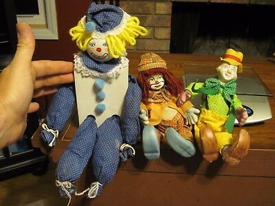 3 Rag Doll Clowns ESTATE SALE!!!