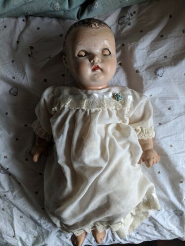 Vintage composition doll Creepy Cute Needs TLC