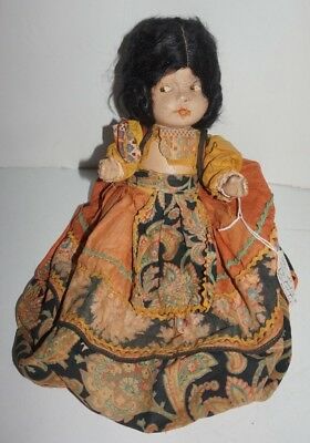 VTG Full Composition Body Doll Painted Eyes Original Dress 13in