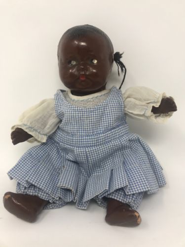 Black Composition Doll Handpainted Sweet Face Original clothing African American