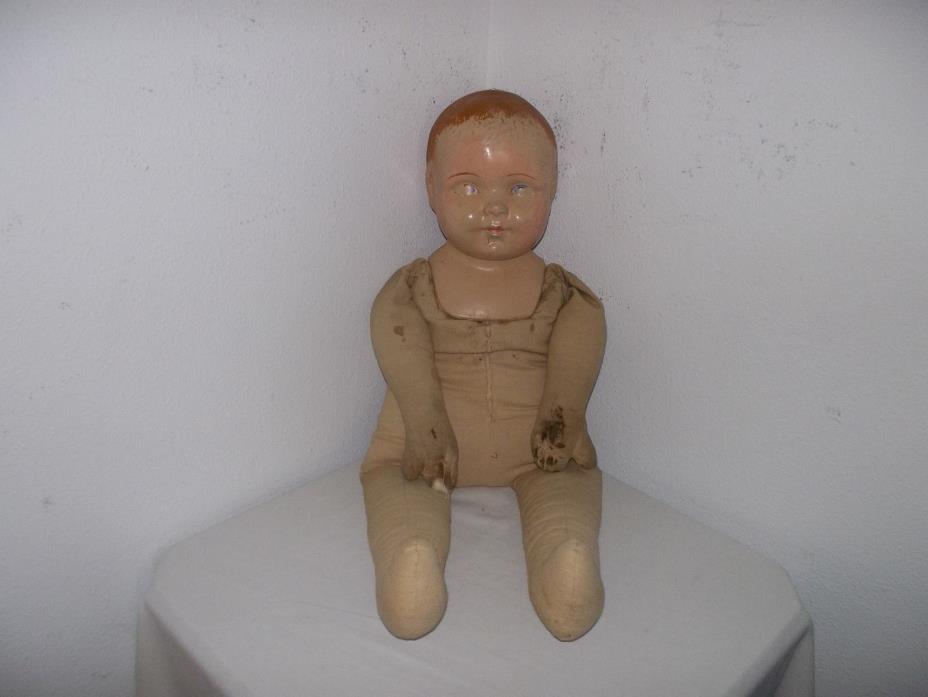 LARGE VINTAGE COMPOSITION DOLL POOR ORPHAN NEEDS TLC