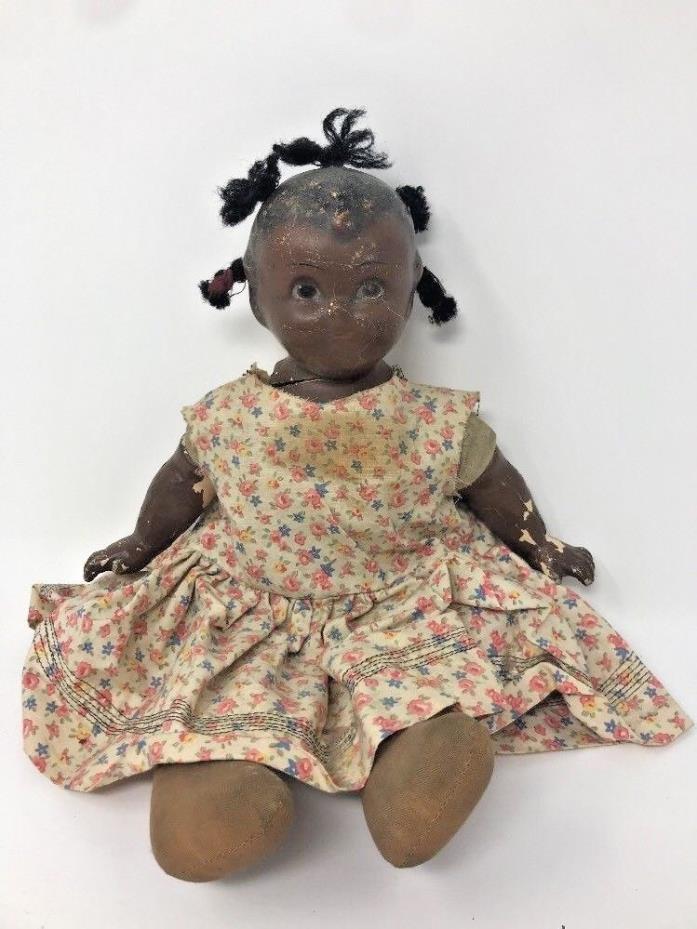 Madame Hendron Grace Drayton Black Composition Doll Antique Vintage Sweet Face