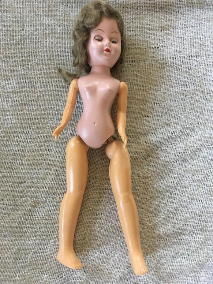 VINTAGE HARD PLASTIC 11 Inch DOLL FROM THE LATE 1950'S