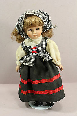 Vintage Doll Girl in Country Outfit Unknown Maker 12