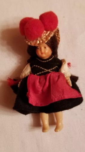Vintage German Schildkrot Black Forest Antique Celluloid doll