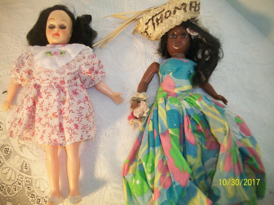 2 Vintage Hollow Plastic Dolls