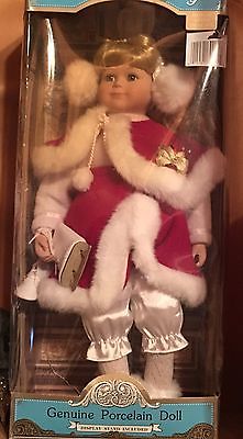 Vtge 1994 Genuine Porcelain Skiing Doll By Victorian Gallery Has never been used