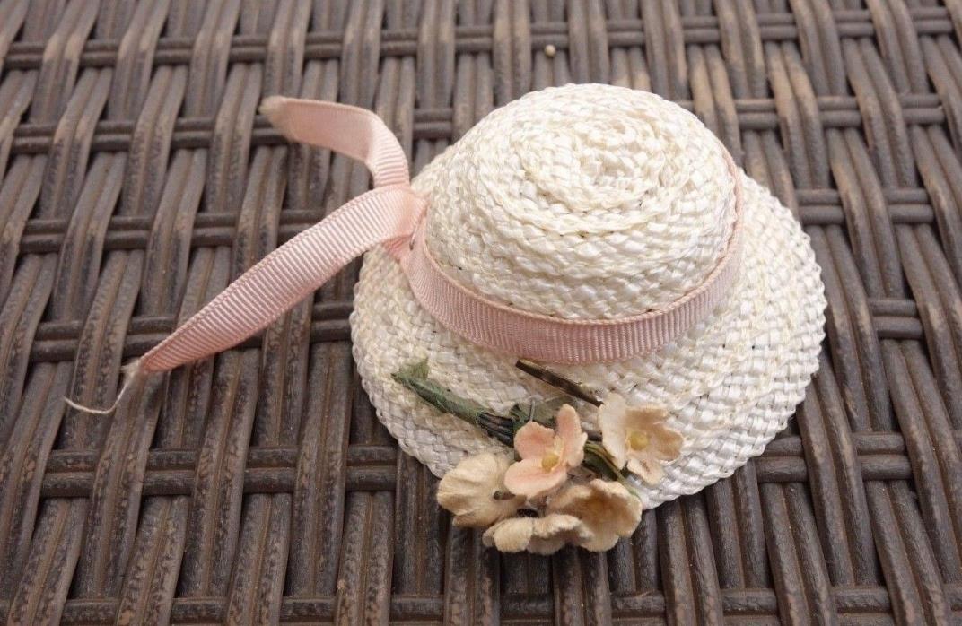 Nancy Ann Muffie Doll Straw Hat with Flowers 1950’s