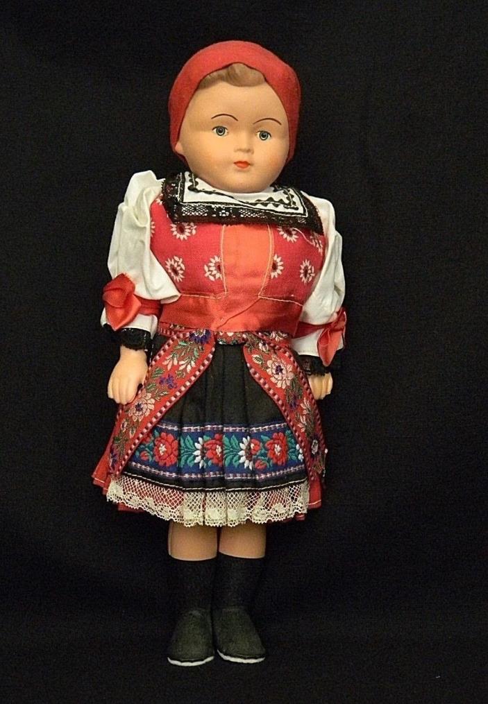 Vintage Czechoslavakian Kroj Doll in the Folk Costume of Kyjov, Slovakia
