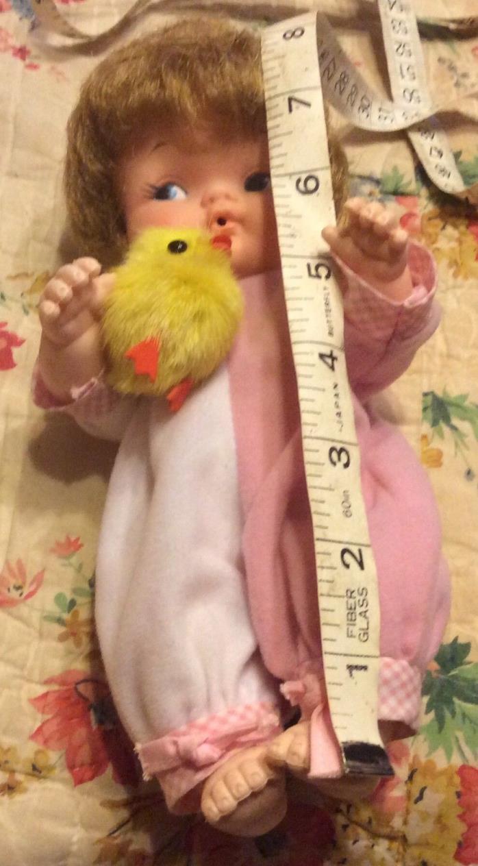 Eegee Co USED Doll RARE 9” w/Cute Outfit & Duck