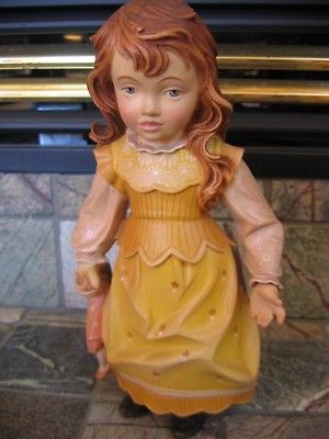 Vtg DOLFI HAND CARVED WOOD DOLL 11.5