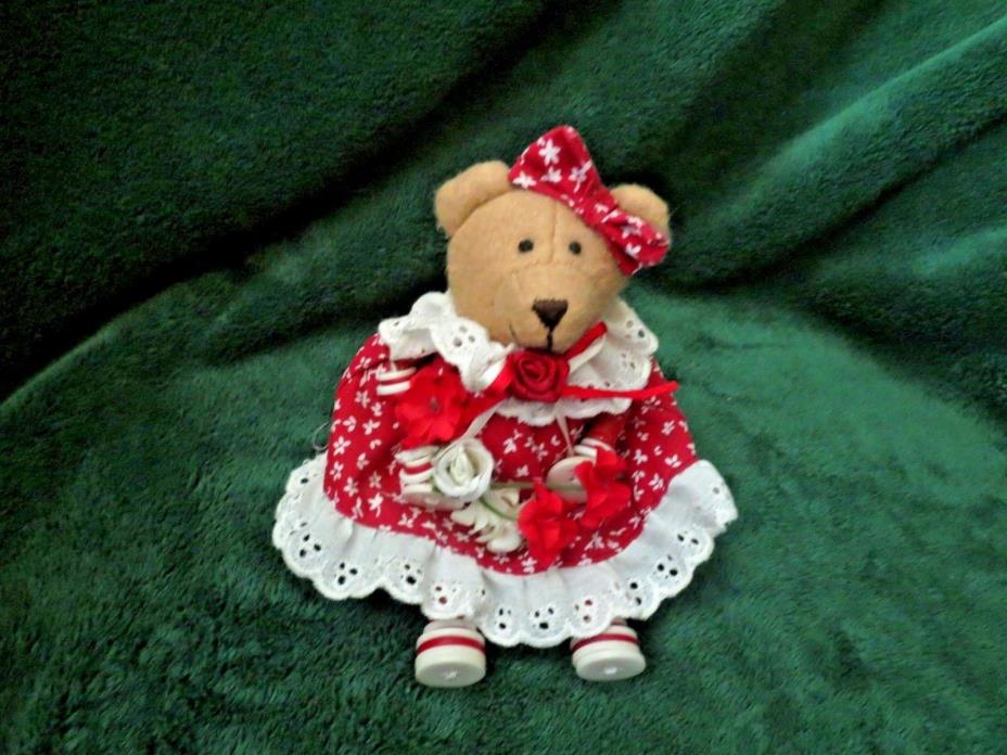 Bear Doll dangly Button legs sitter