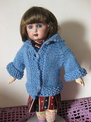 Hand Knit Blue Sweater for Bleuette Doll