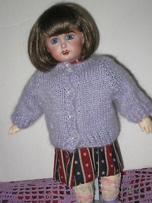 Hand Knit Mohair Cardigan Sweater for Bleuette Doll