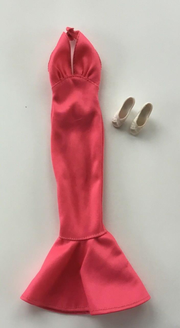 Vintage Mego Cher Doll Pink Dress, White Shoes