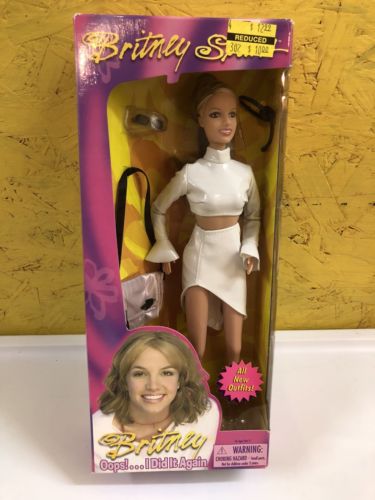 New Britney Spears Doll Oops I Did It Again White Outfit Skirt NIB Sealed 2000