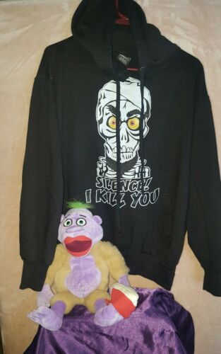 Jeff Dunham lot Ahmed sweatshirt hoodie large adult talking peanut doll comedy