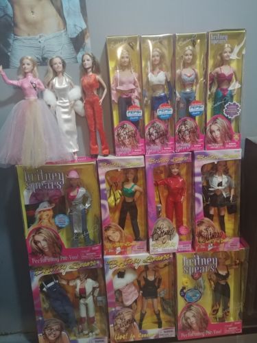 Britney Spears 14 Dolls 7 Autographed 3 Rare Grammy Dolls not in Box.