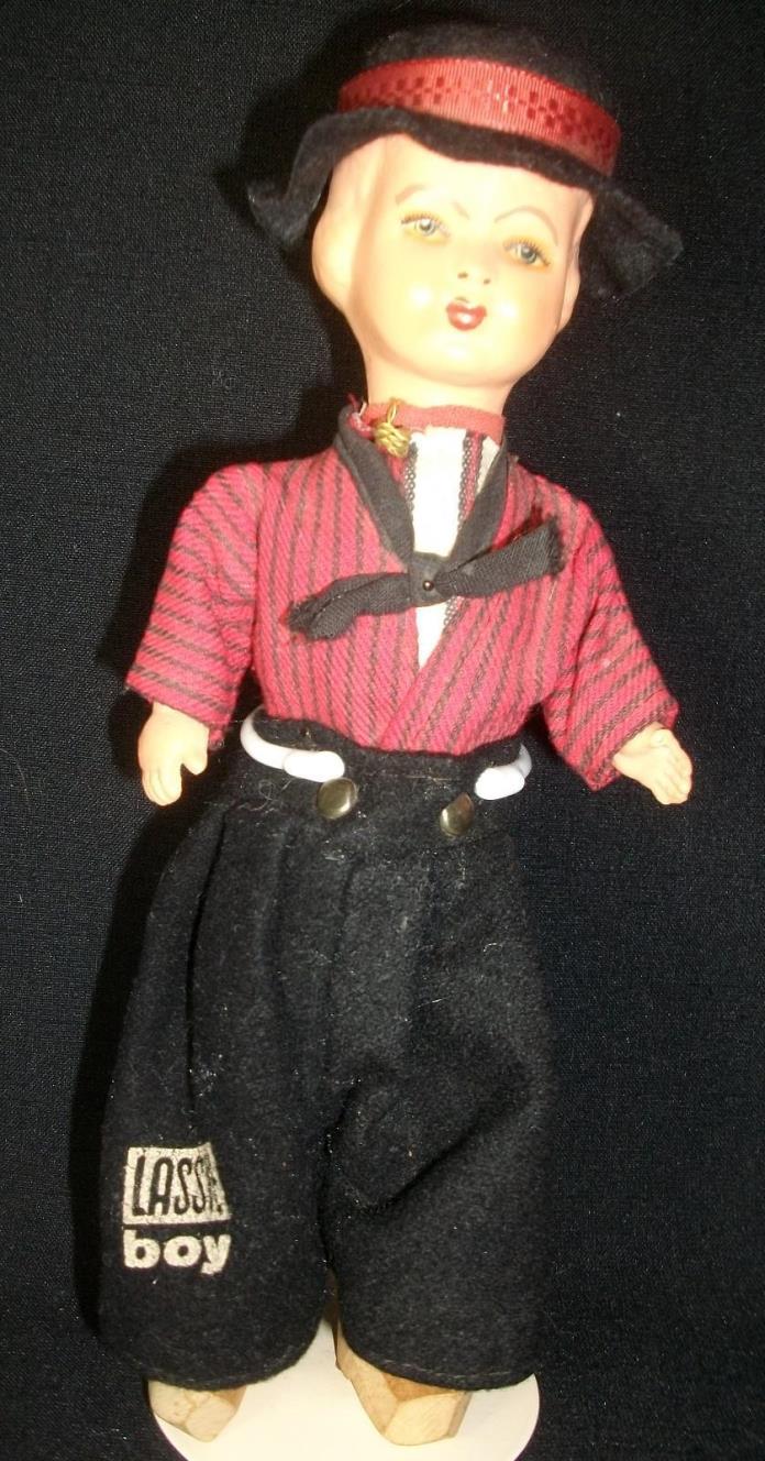 1930’s Composition Netherlands Holland Male Doll Original Costume 9” Lassie Boy