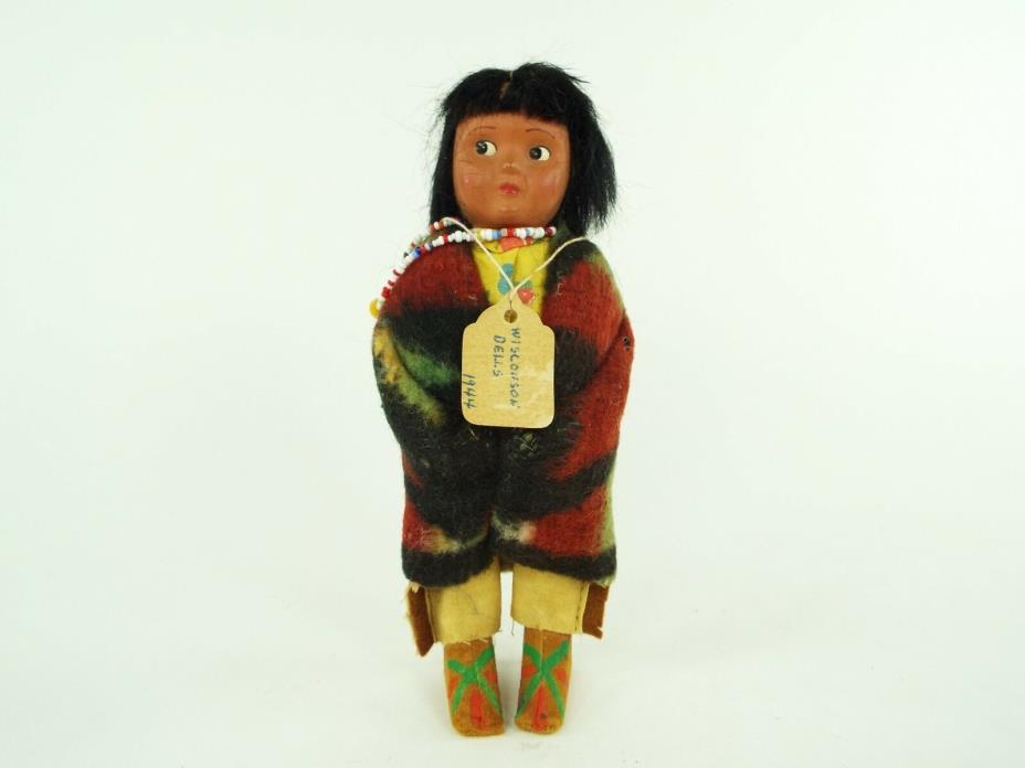 Vintage 1940's Skookum Doll Bully Good Indian Character Doll