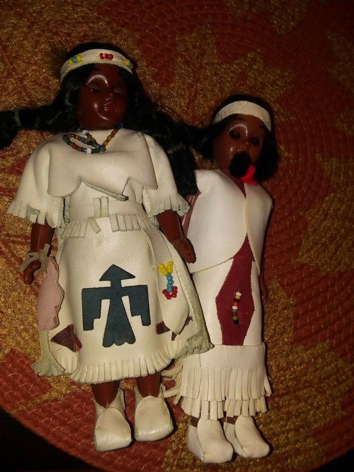 Pair Vintage Native American Indian Doll Carlson ?  Squaw