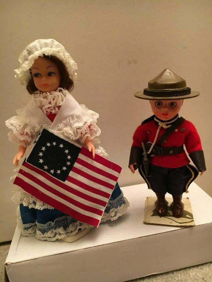 Vintage Betsy Ross doll, Canadian Mountie