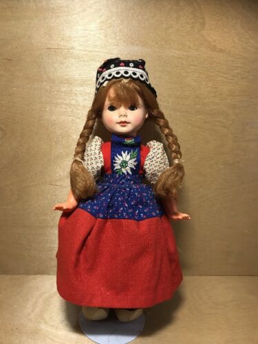 Vintage Doll with Dutch Costume and Wooden Shoes - Holland 11''