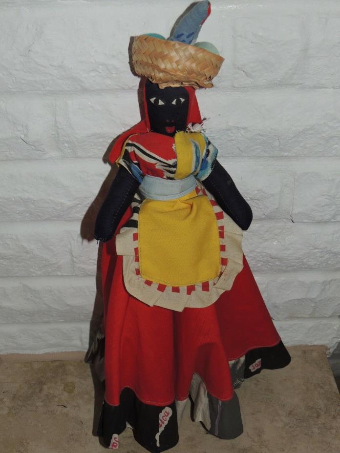 Vintage African American Folk Art Cloth Black Doll 15