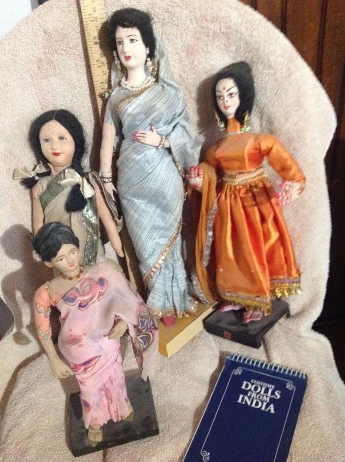 Old East Indian lady doll lot