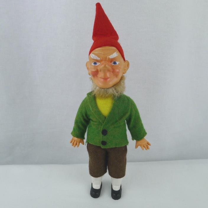 Celtic Toys Leprechaun Doll Hard Plastic Souvenir Vtg. 60's Felt Clothes Ireland