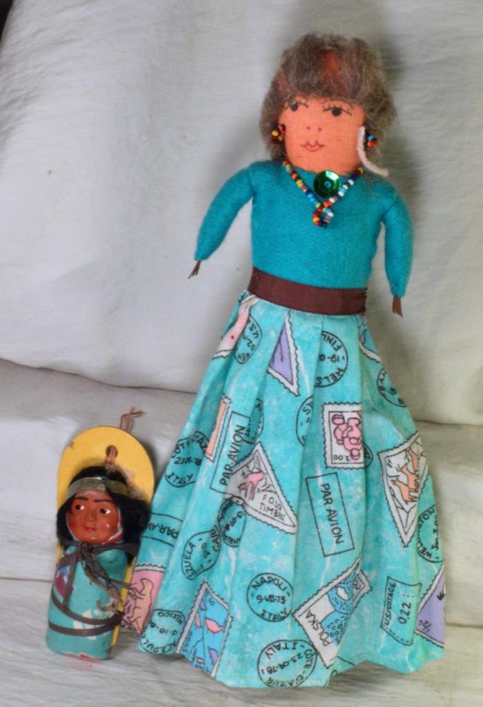 #3240 Retro Cloth American Indian Doll with Papoose