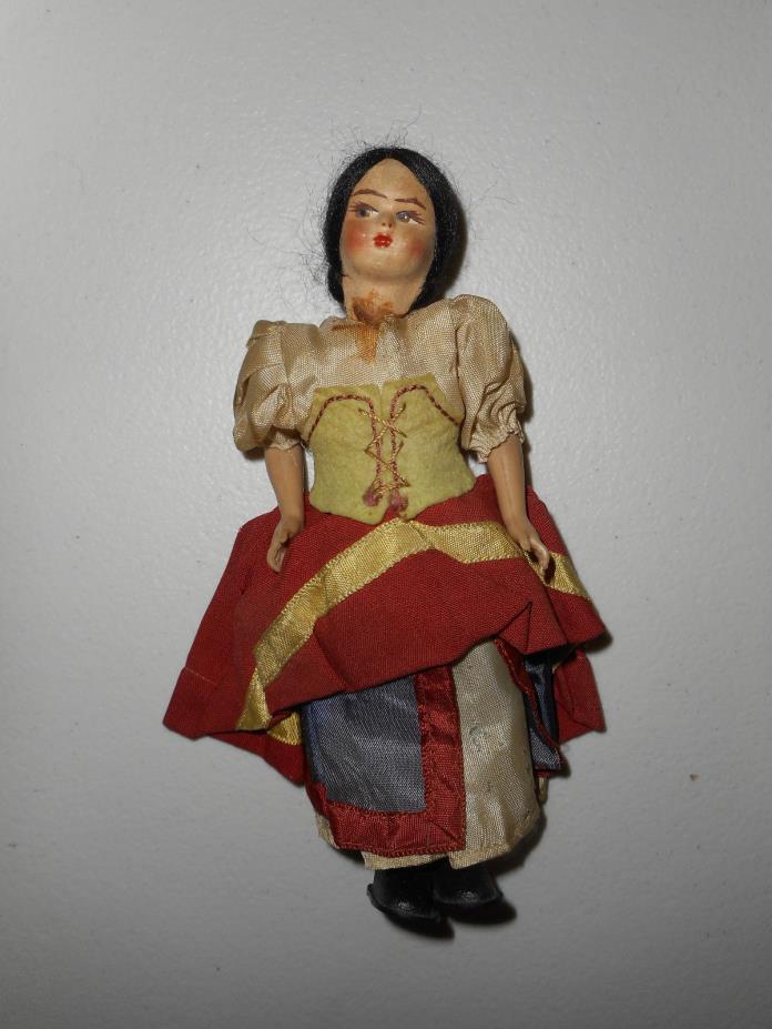 Vintage Italy Cloth Hand Painted Doll 7-1/2