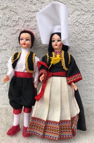 Vintage Italian Doll Set Boy & Girl Made In Italy 8” Tall