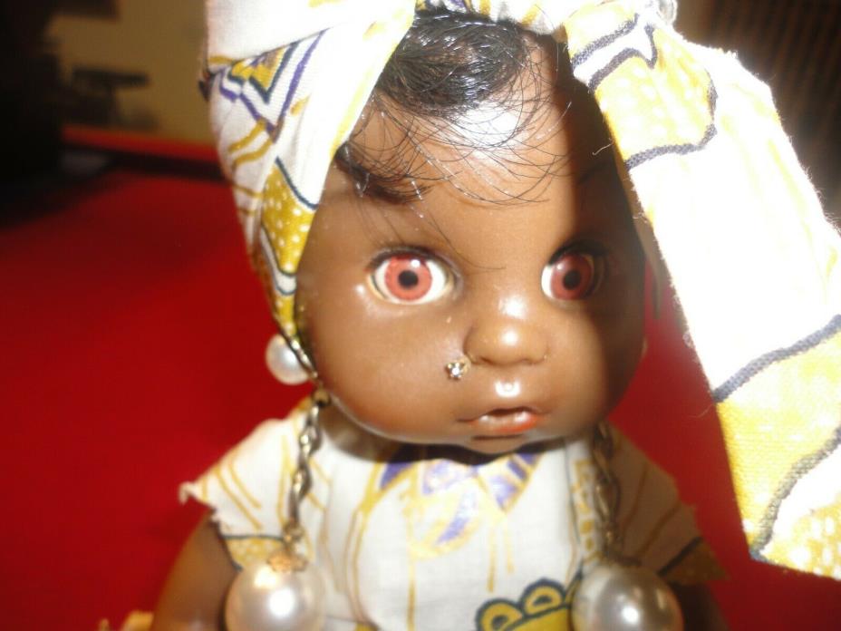 BLACK DOLL WITH SLEEP EYES-UNBRANDED NR