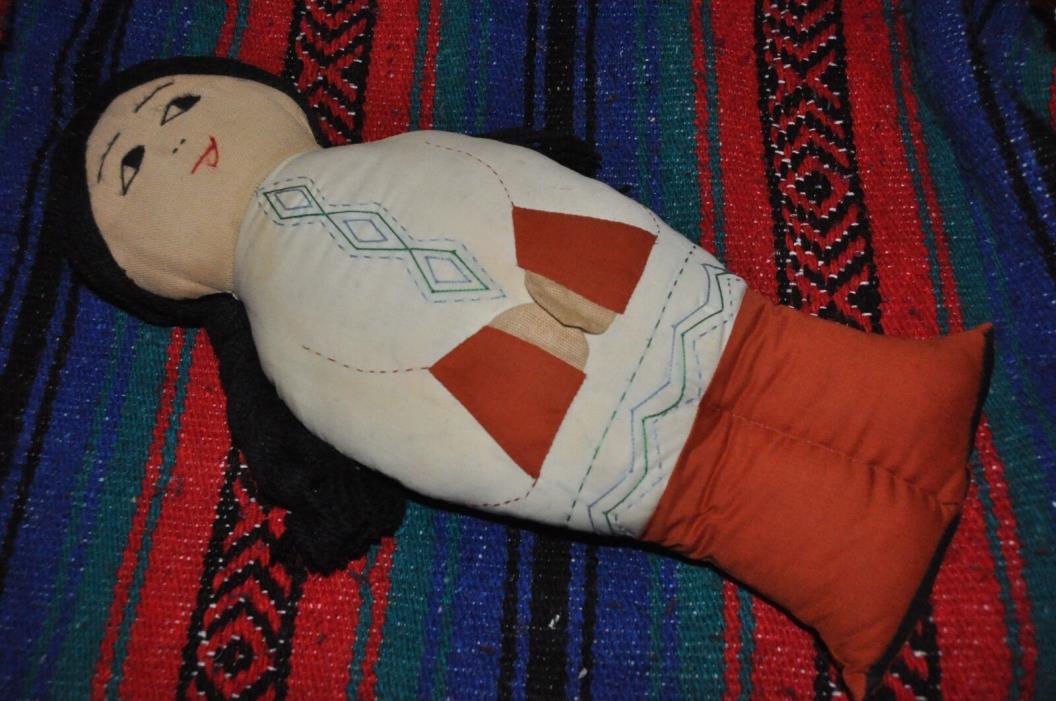 Native American Cloth Handmade Dolls Original Signed BY Magna