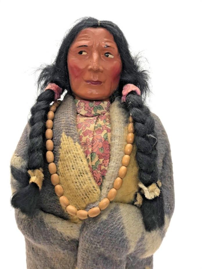 Antique Early Skookum Indian Doll 16.5” Original