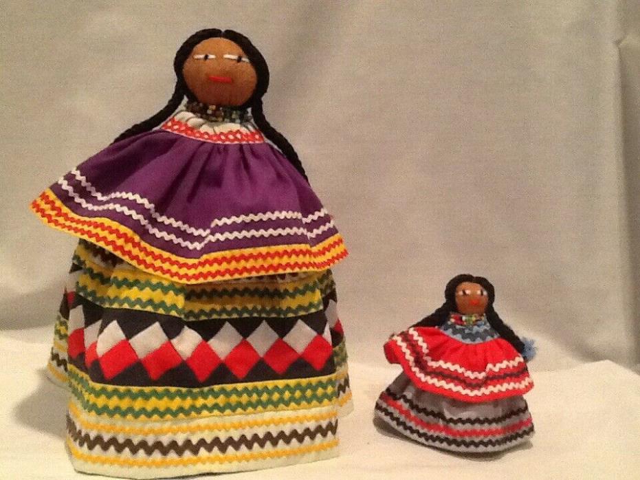 Vintage Native American Seminole Indian Folk Art Dolls