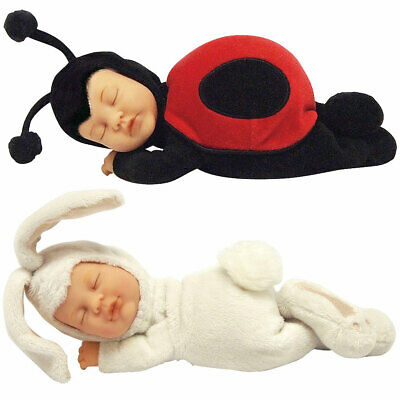 NEW (Set) Ann Geddes Lady Bug And Snow Bunny Dolls - Bean Filled - Ages 18 Mos +