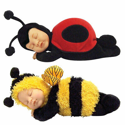 NEW (Set) Ann Geddes Bee And Ladybug Baby Dolls - Bean Filled - Ages 18 Months +