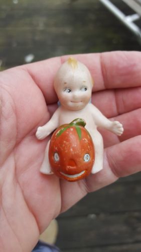 Wonderful Bisque Kewpie with Pumpkin