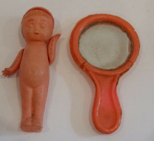VINTAGE CELLULOID DOLL AND MIRROR Made In Japan