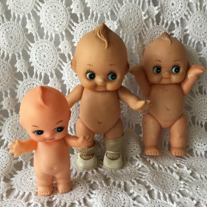 Kewpie Doll Mixed Lot of 3 Vintage Toys Dolls Antique Plastic
