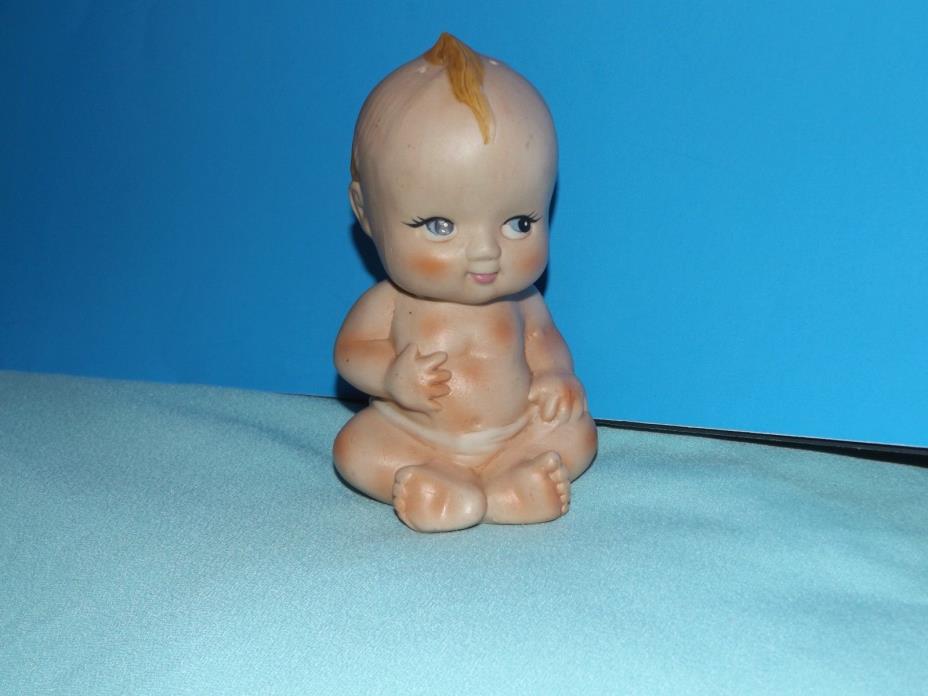 Vintage KEWPIE DOLL BABY TALCUM POWDER Shaker Dispenser Nursery Decor Porcelain