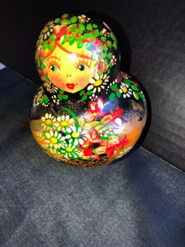 Vintage 8 Pc Russian Hand Painted Nesting Doll  Made in USSR. Handmade Vtg. Item