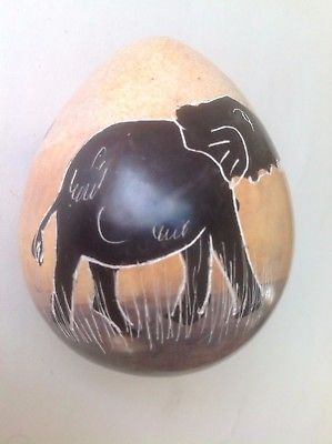 African Rock Painted  Decorative Eggs shaped stone