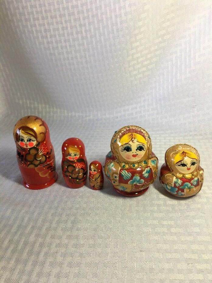 NESTING DOLL STACKING DOLLS TWO  SETS